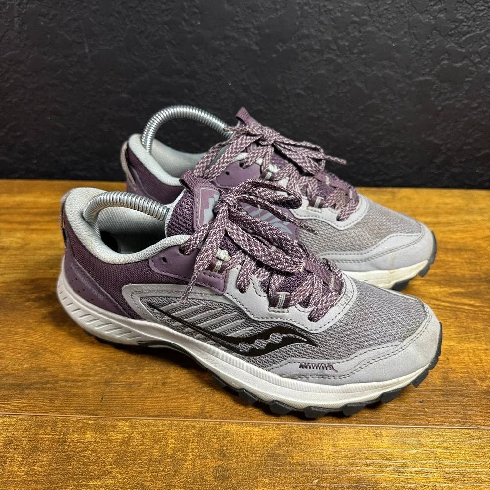 Saucony Excursion TR15 S10668-20 Purple Grey Mesh Trail Running Shoes Womens 6.5